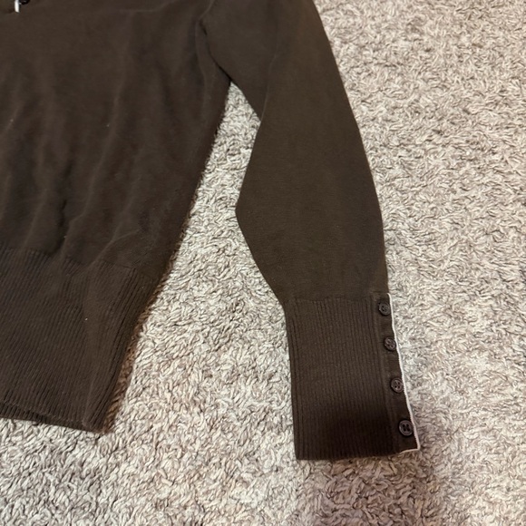 Croft & Barrow Dark Brown V-Neck Sweater - Picture 3 of 4